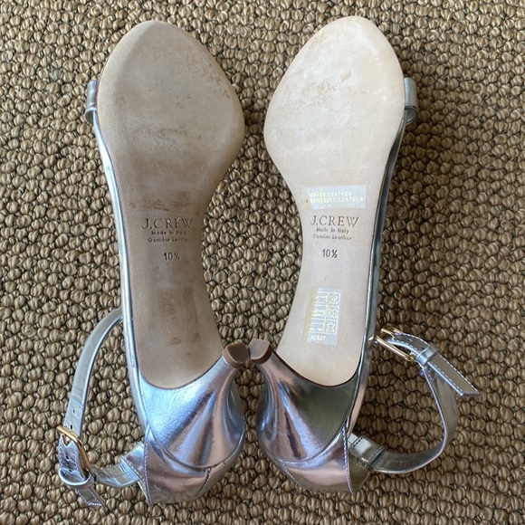 JCREW metallic kitten heel leather heel sandals - Picture 7 of 9